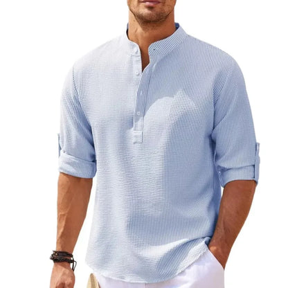 Camisa Casual para Hombre de Algodón y Lino