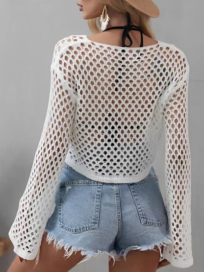 Blusa Playera de Crochet para Mujer