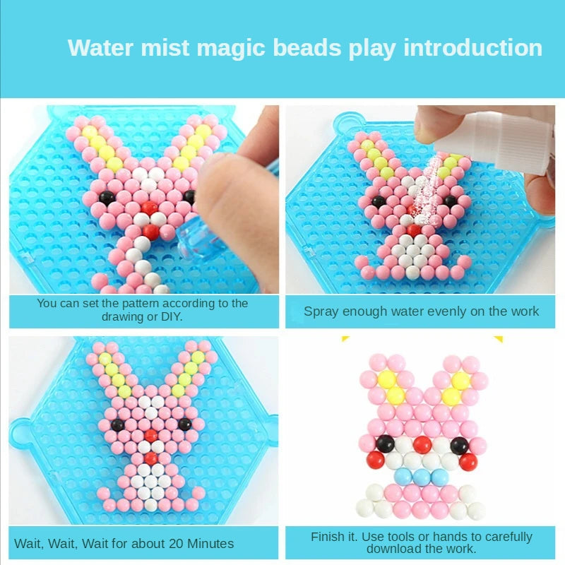 Juguete Artesanal para Niños con Perlas de Agua y Puzzle