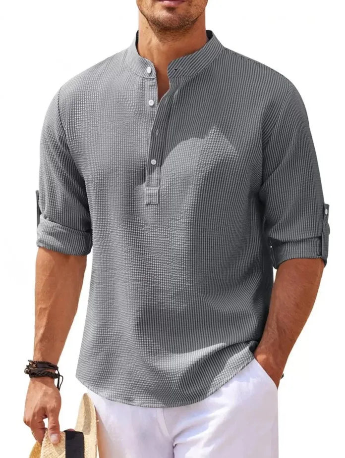 Camisa Casual para Hombre de Algodón y Lino