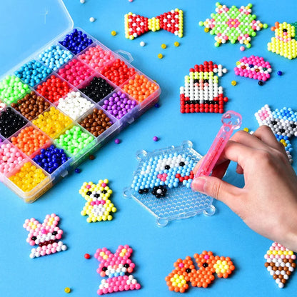 Juguete Artesanal para Niños con Perlas de Agua y Puzzle